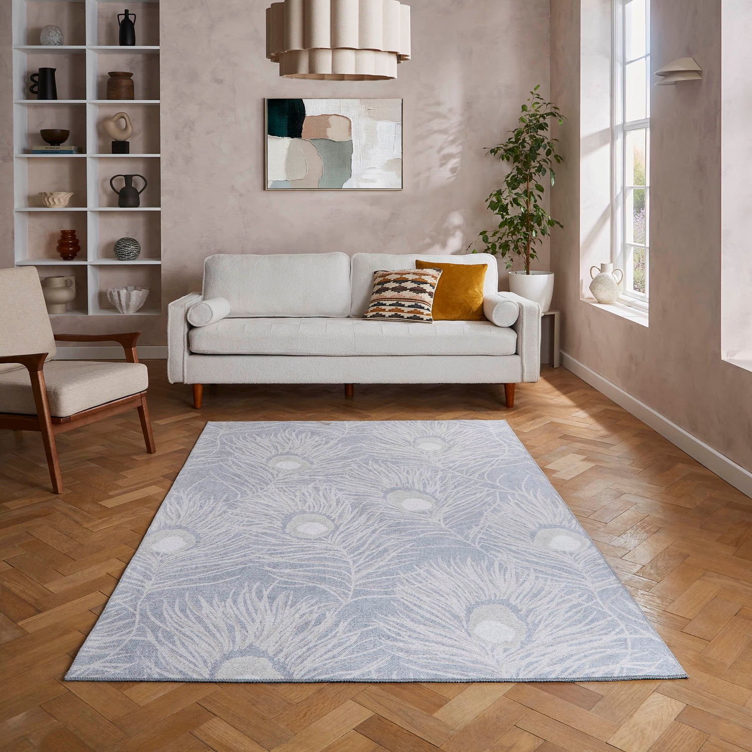 Harlequin Orlena Powder Blue Washable Rug - Love-Rugs