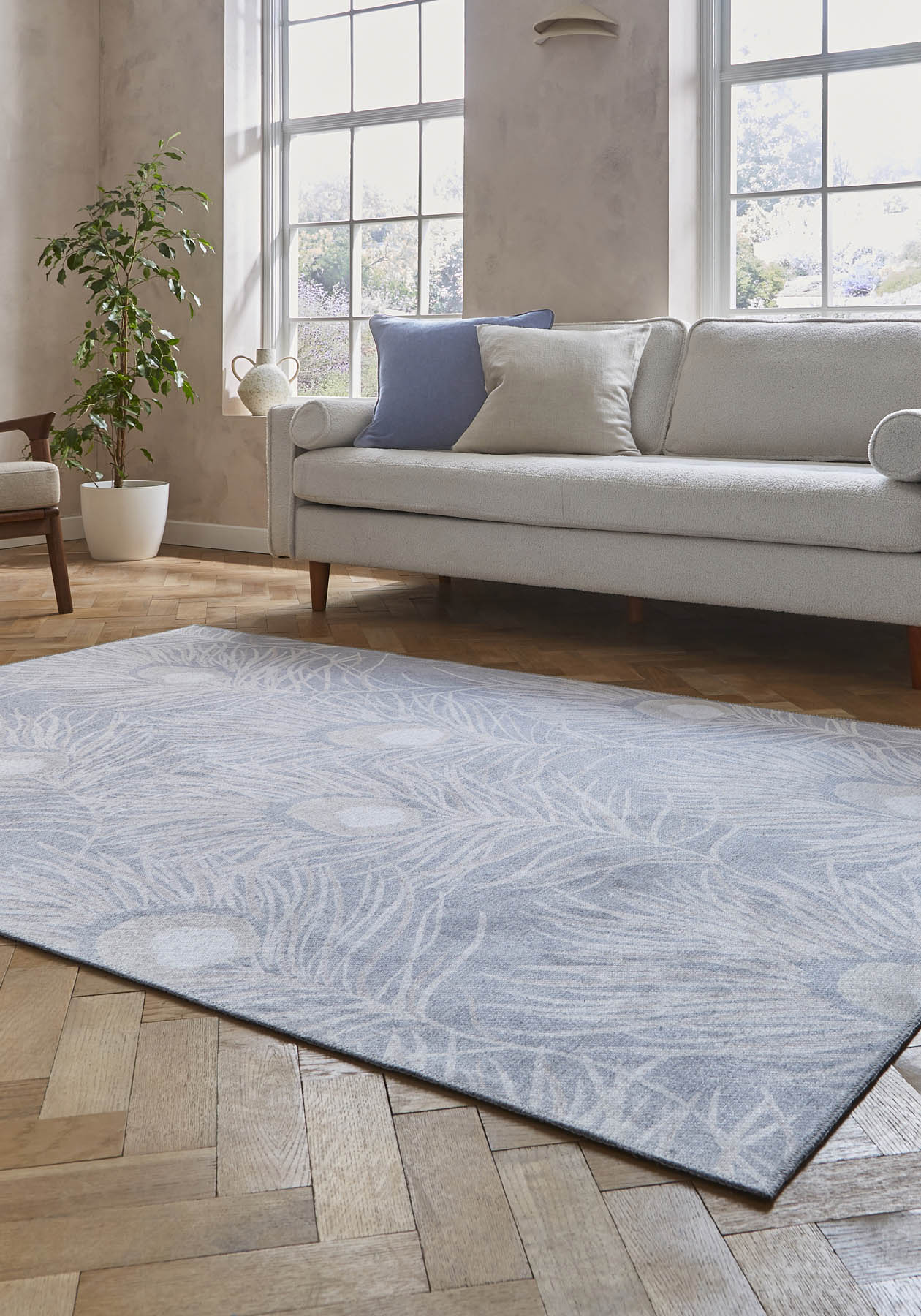 Harlequin Orlena Powder Blue Washable Rug - Love-Rugs