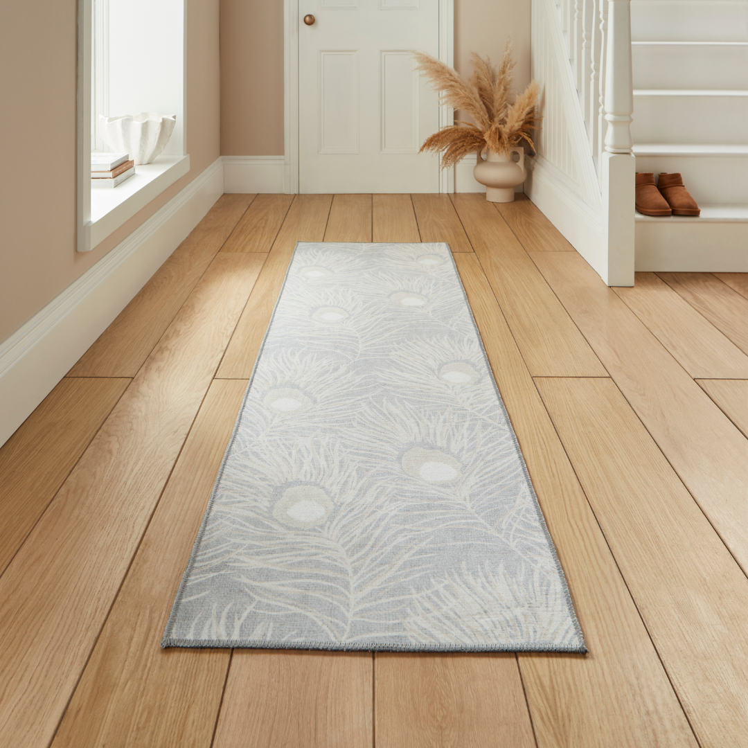 Harlequin Orlena Powder Blue Washable Runner Rug - Love-Rugs
