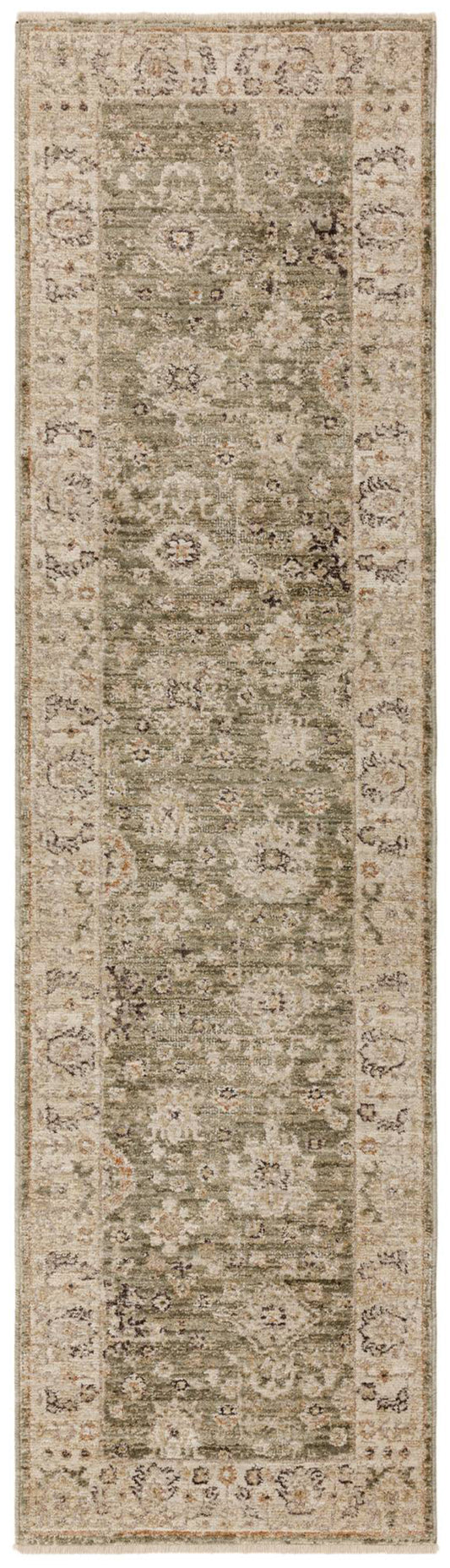 Heriz HE04 Ornate Green Runner Rug - Love-Rugs