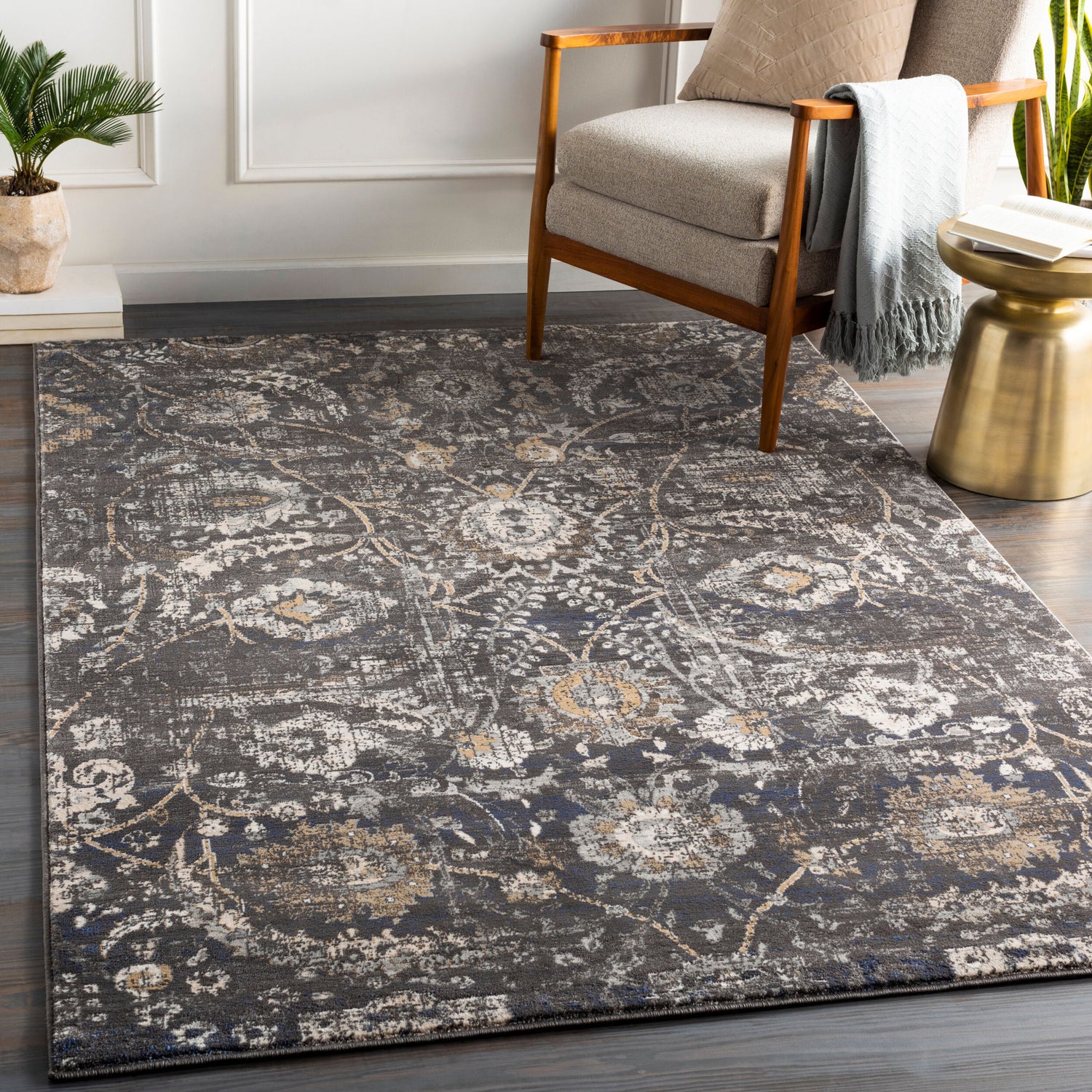 Indigo Vintage Oriental Boho Black IGO2317 Rug - Love-Rugs