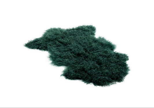 Bowron Sheepskins Nomad Tibetan Lambskins Jungle Green Hide Rug