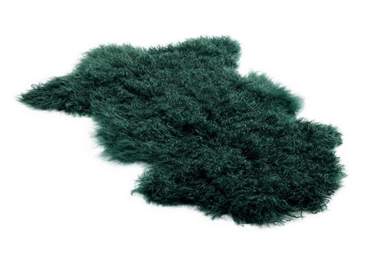 Bowron Sheepskins Nomad Tibetan Lambskins Jungle Green Hide Rug
