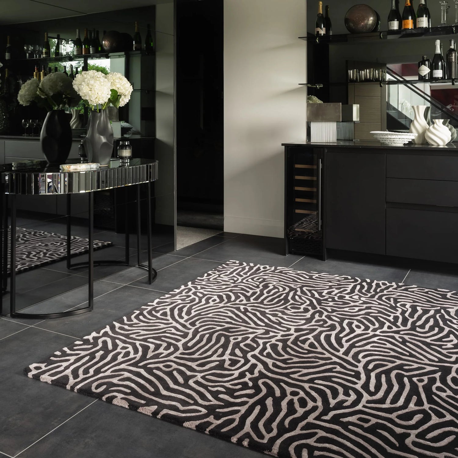 Katherine Carnaby Coral Gunmetal Rug - Love-Rugs