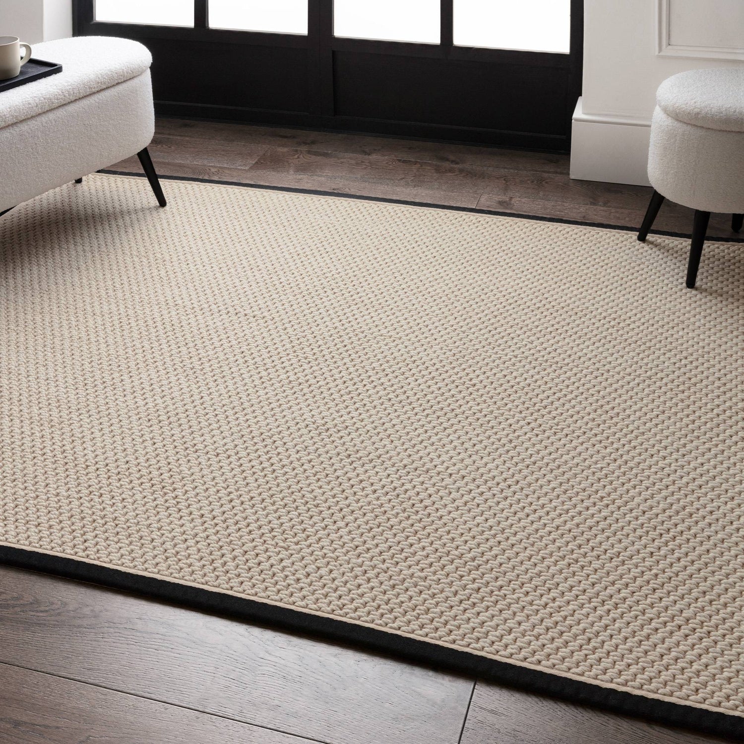 Korra Double Loop Charcoal Cream Rug - Love-Rugs