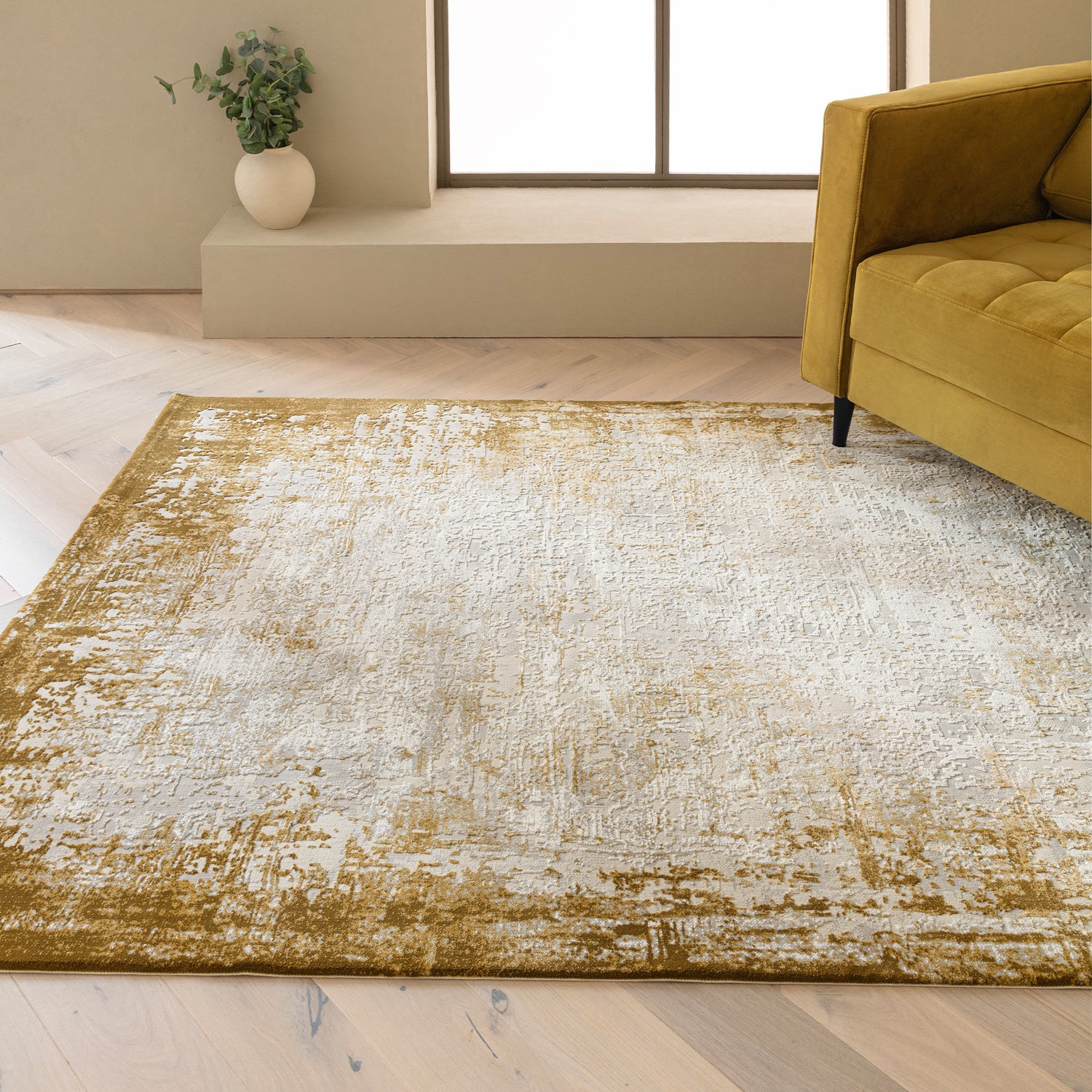 Kuza Borders Gold Rug – Love-Rugs