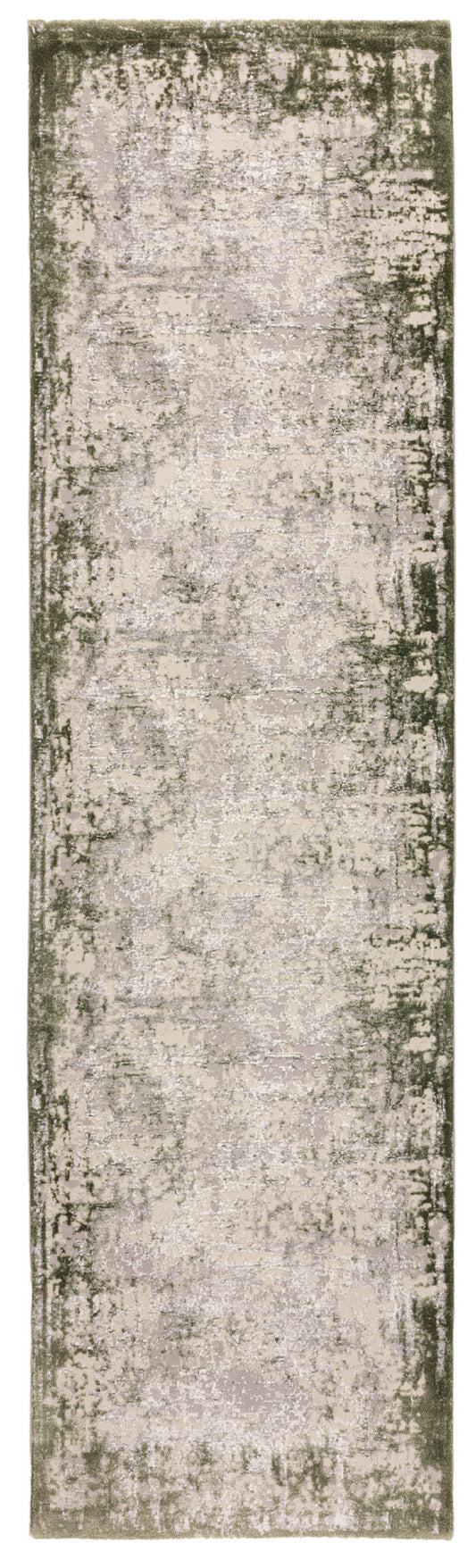 Kuza Borders Green Runner Rug