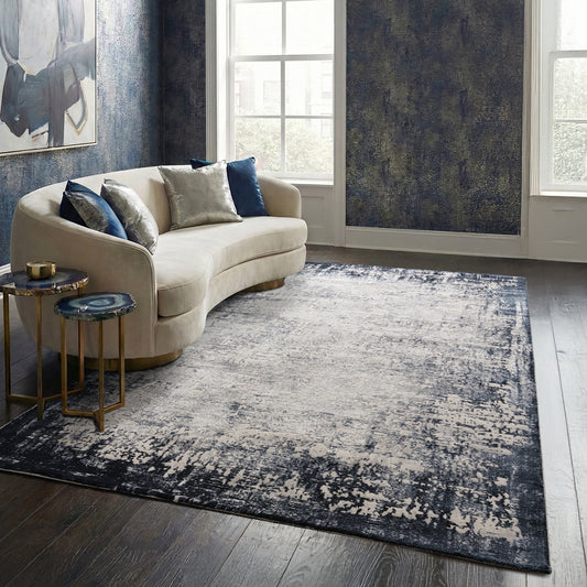 Kuza Borders Navy Rug - Love-Rugs alternate image
