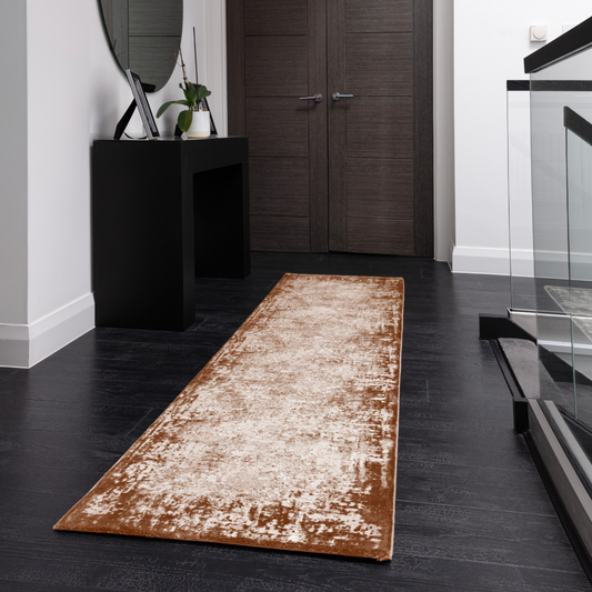 Kuza Borders Terracotta Runner Rug