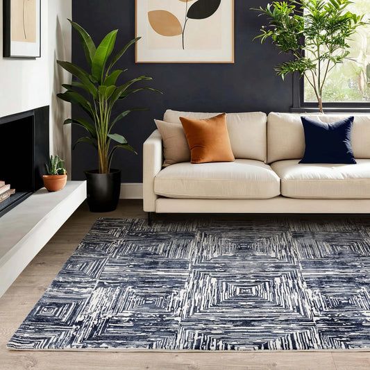 Kuza Portrait Navy Rug - Love-Rugs alternate image