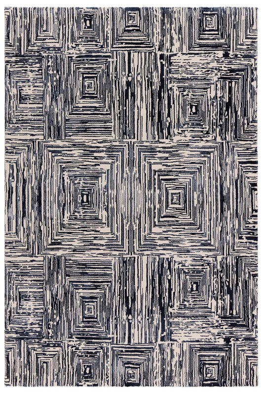 Kuza Portrait Navy Rug - Love-Rugs