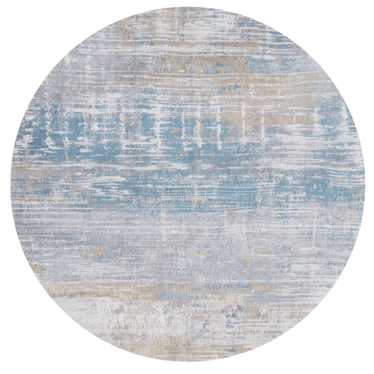 Louis De Poortere Atlantic Streaks 8718 Long Island Blue Round Rug - Love-Rugs