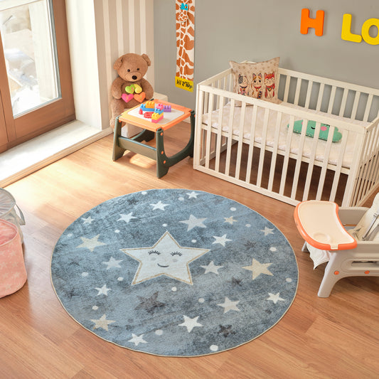 Lillian Machine Washable LLL2342 Round Rug
