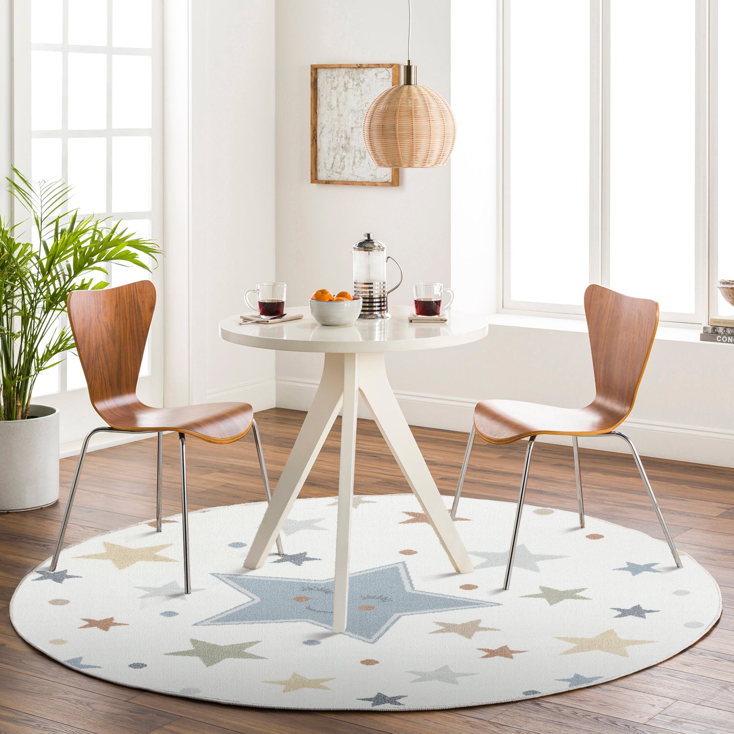 Lillian Machine Washable LLL2343 Round Rug