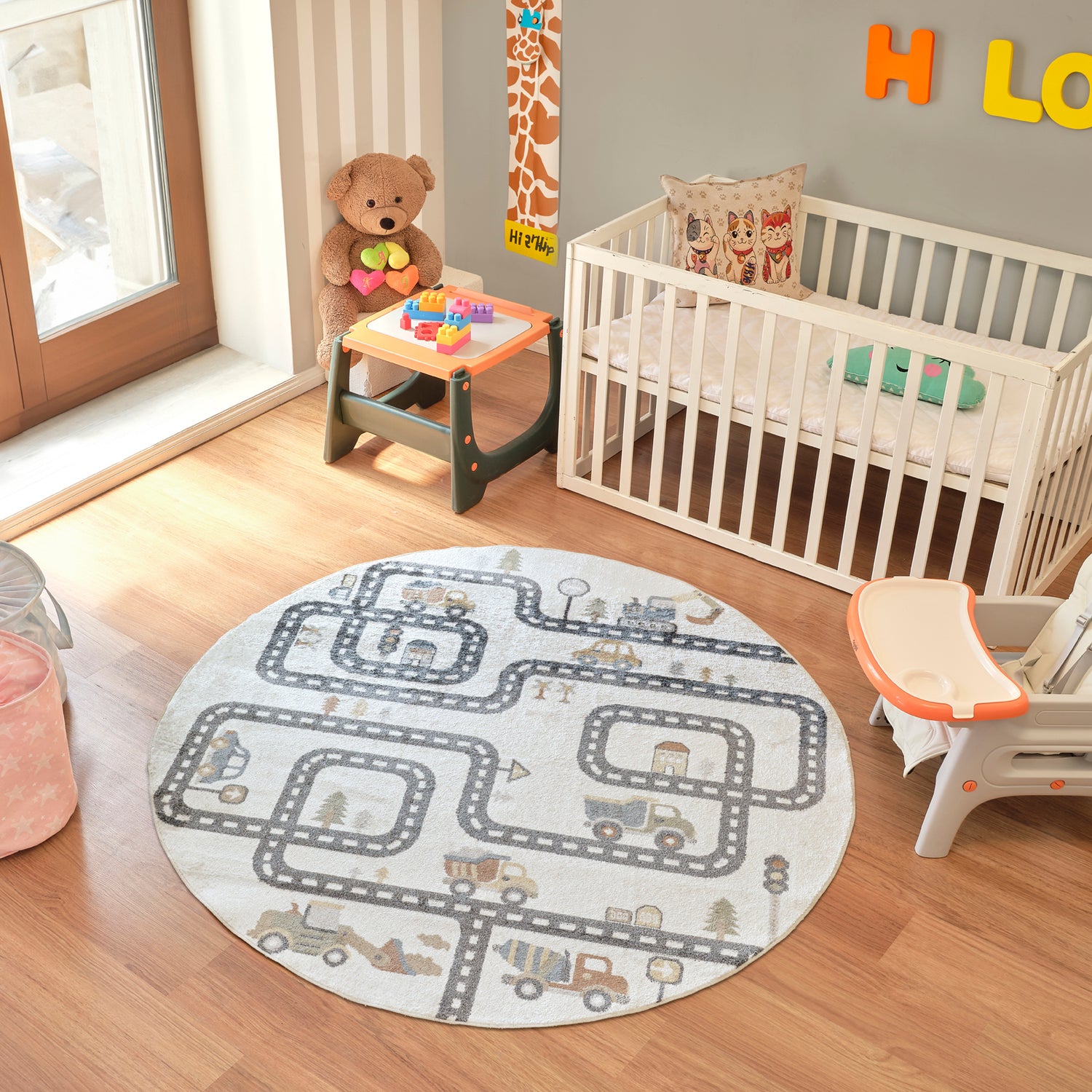 Lillian Machine Washable LLL2347 Round Rug