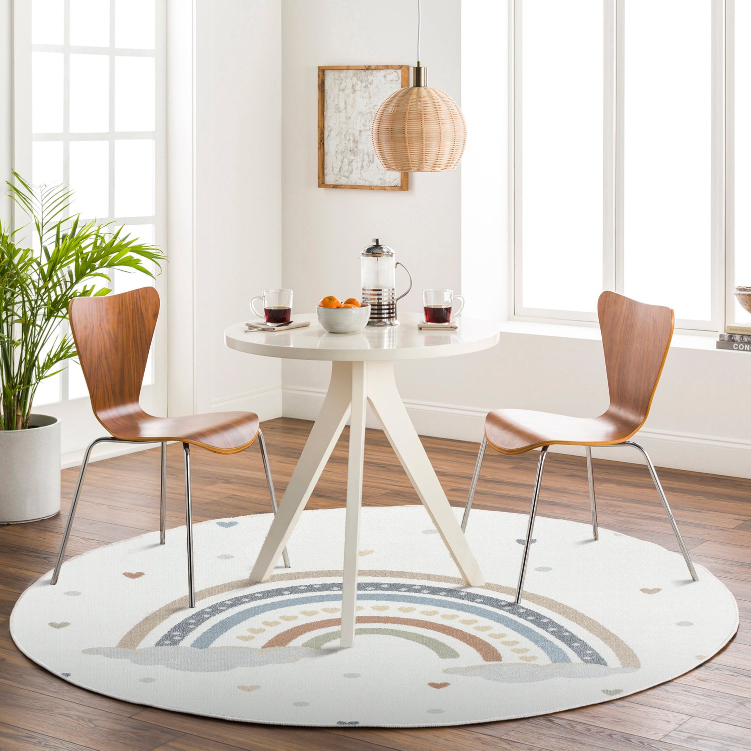 Lillian Machine Washable LLL2348 Round Rug