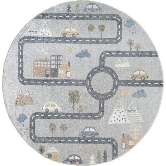 Lillian Machine Washable LLL2349 Round Rug