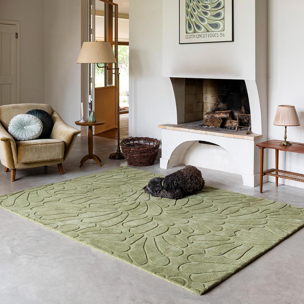 Laura Ashley Coleby Petals Hedgerow Green 078807 Rug - Love-Rugs