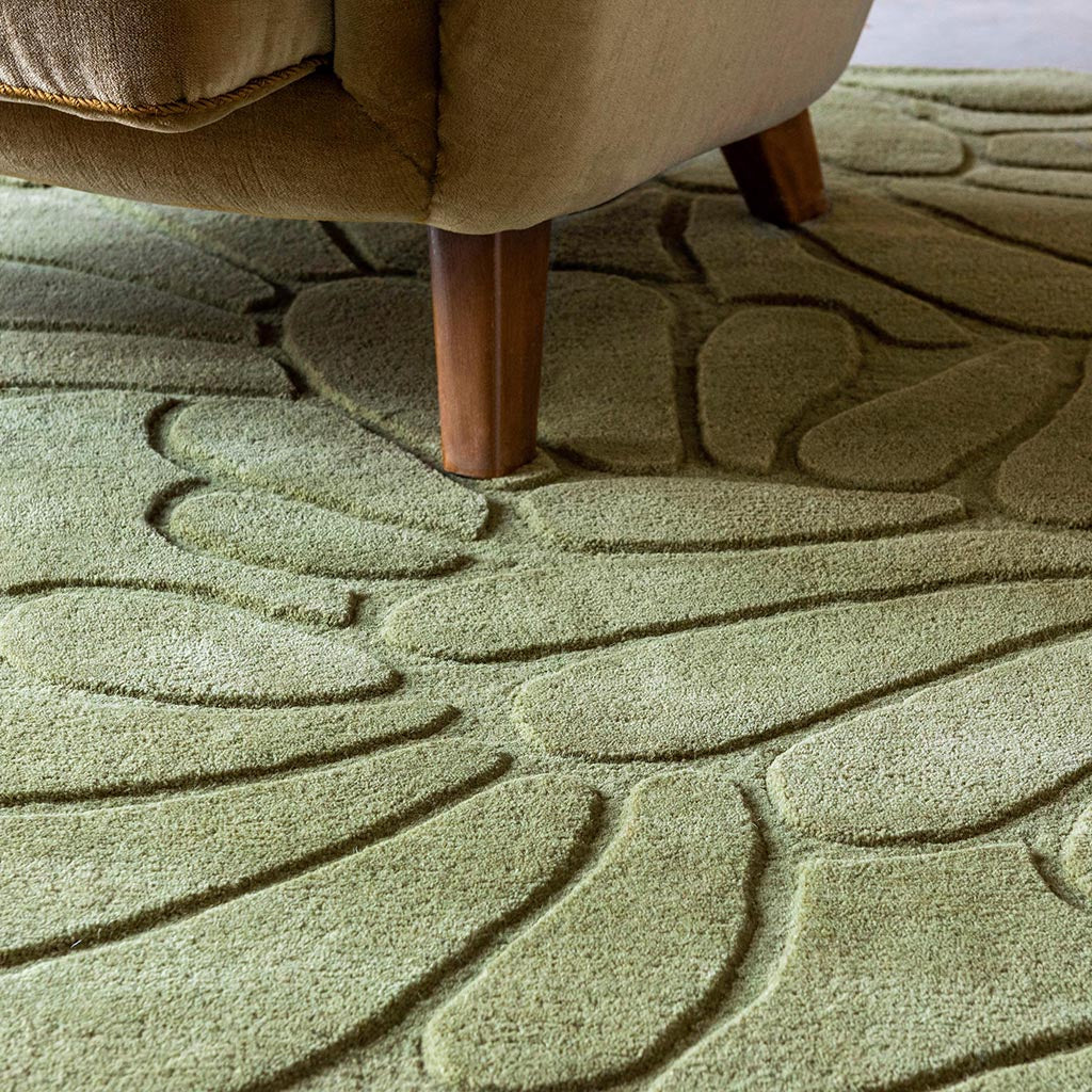 Laura Ashley Coleby Petals Hedgerow Green 078807 Rug - Love-Rugs