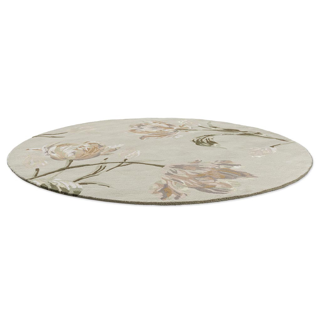 Laura Ashley Gosford Natural/Sage Green Round 081307 Rug - Love-Rugs
