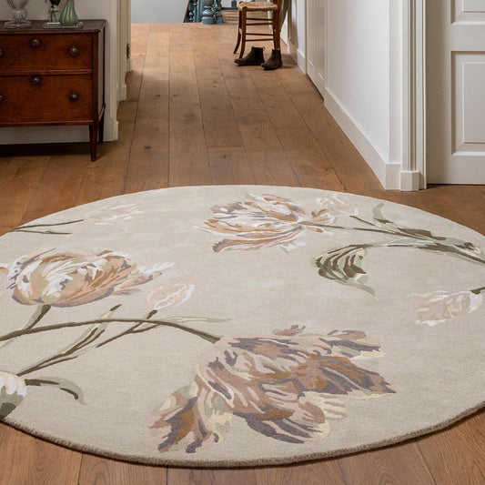 Laura Ashley Gosford Natural/Sage Green Round 081307 Rug - Love-Rugs alternate image