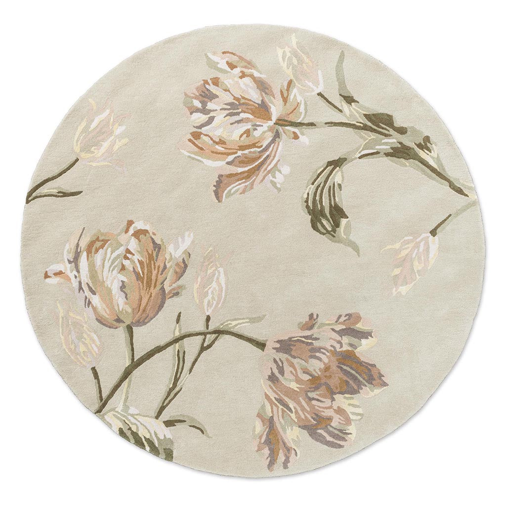 Laura Ashley Gosford Natural/Sage Green Round 081307 Rug - Love-Rugs
