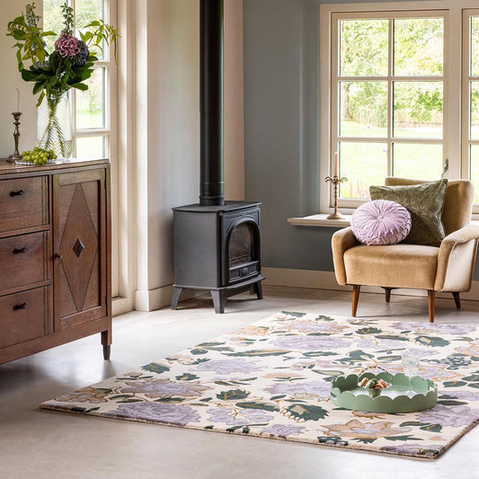 Laura Ashley Wendling Floral Heather Purple 083104 Rug - Love-Rugs alternate image