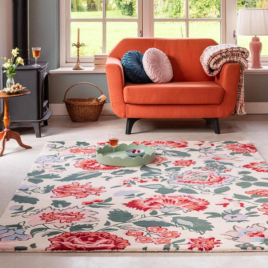 Laura Ashley Wendling Floral Poppy Red 083100 Rug - Love-Rugs alternate image