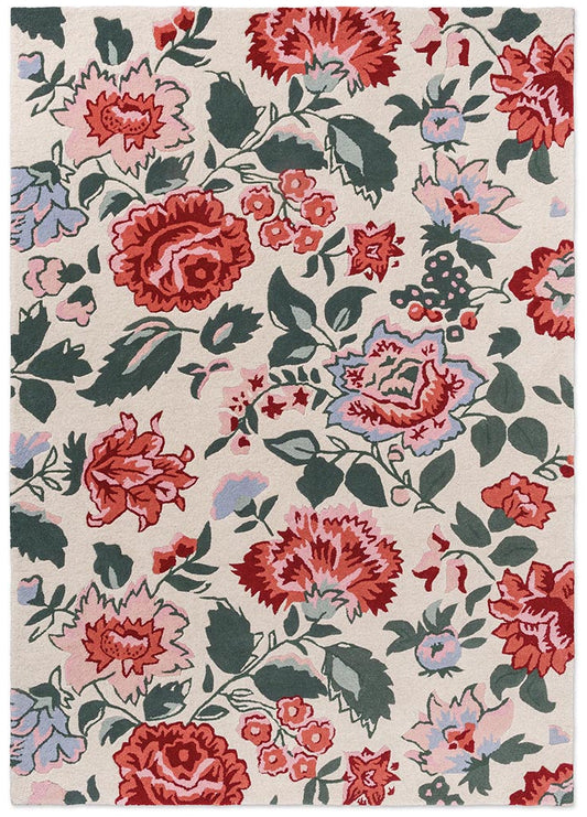 Laura Ashley Wendling Floral Poppy Red 083100 Rug - Love-Rugs