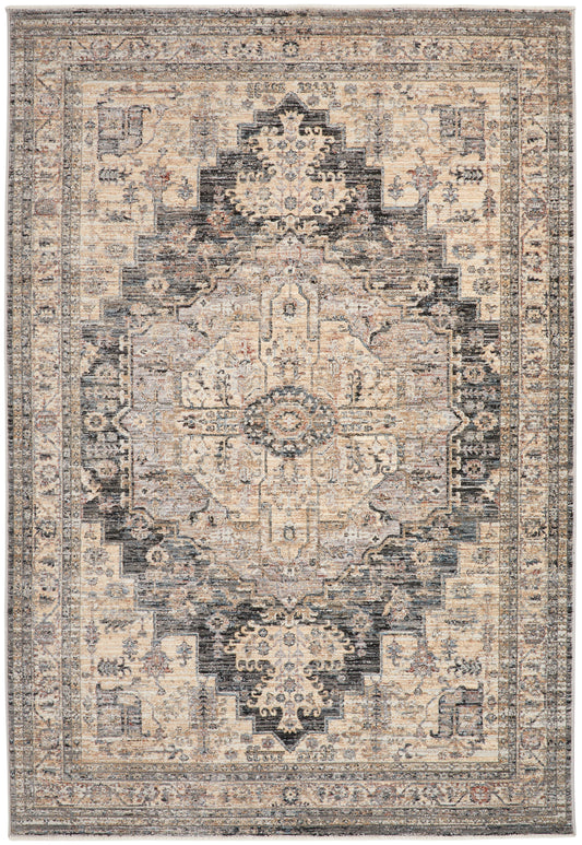 Legacy LEG01 Charcoal Cream Rug - Love-Rugs