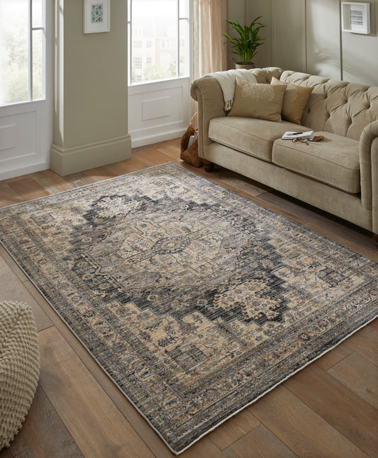 Legacy LEG01 Charcoal Cream Rug - Love-Rugs alternate image