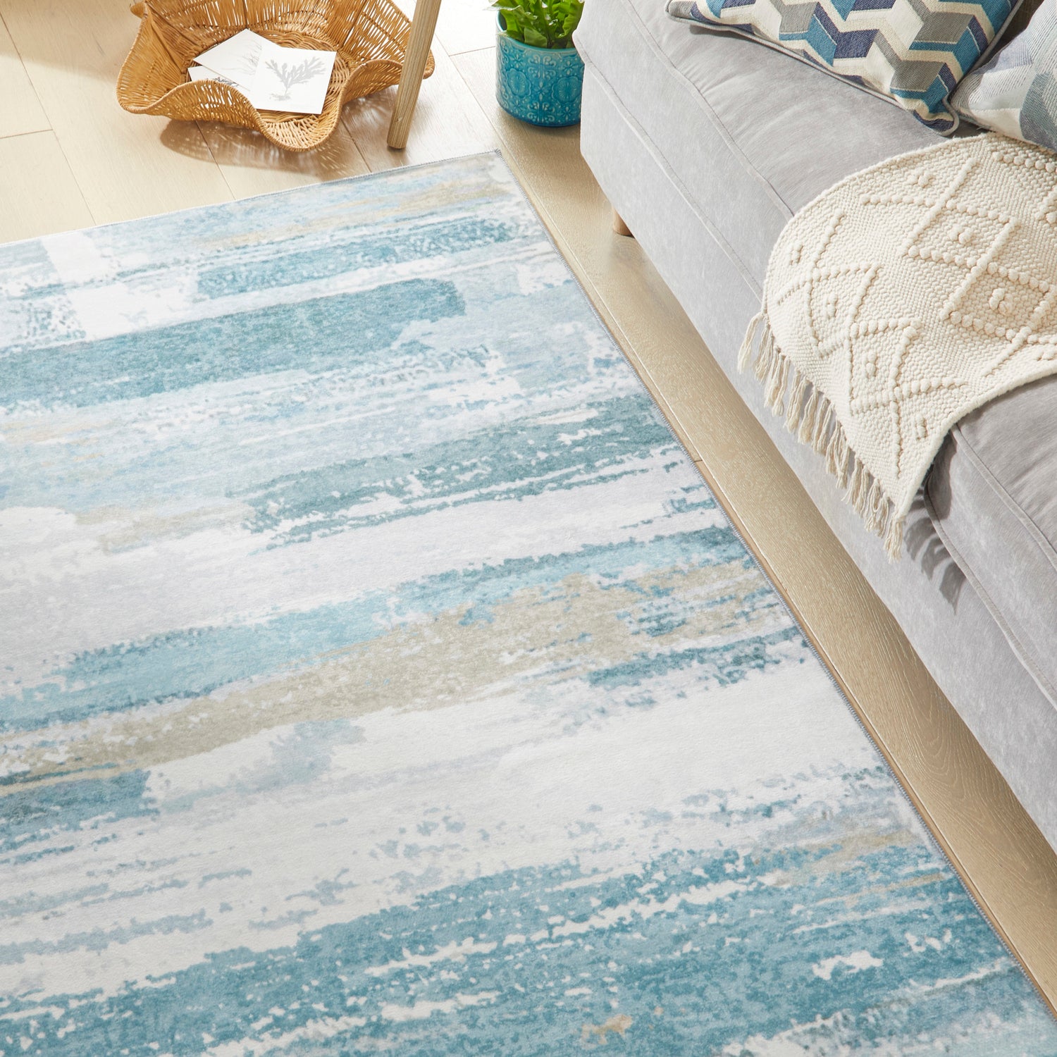 Liberty Washable LIB101 Sky Rug - Love-Rugs