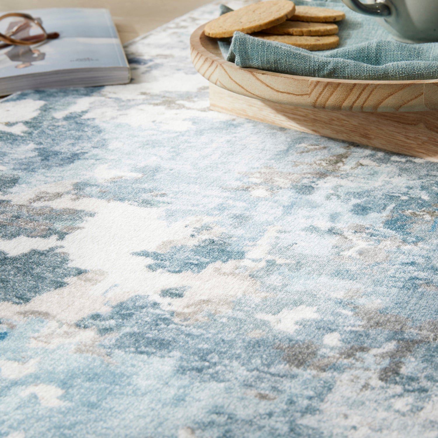 Liberty Washable LIB104 Aqua Rug - Love-Rugs