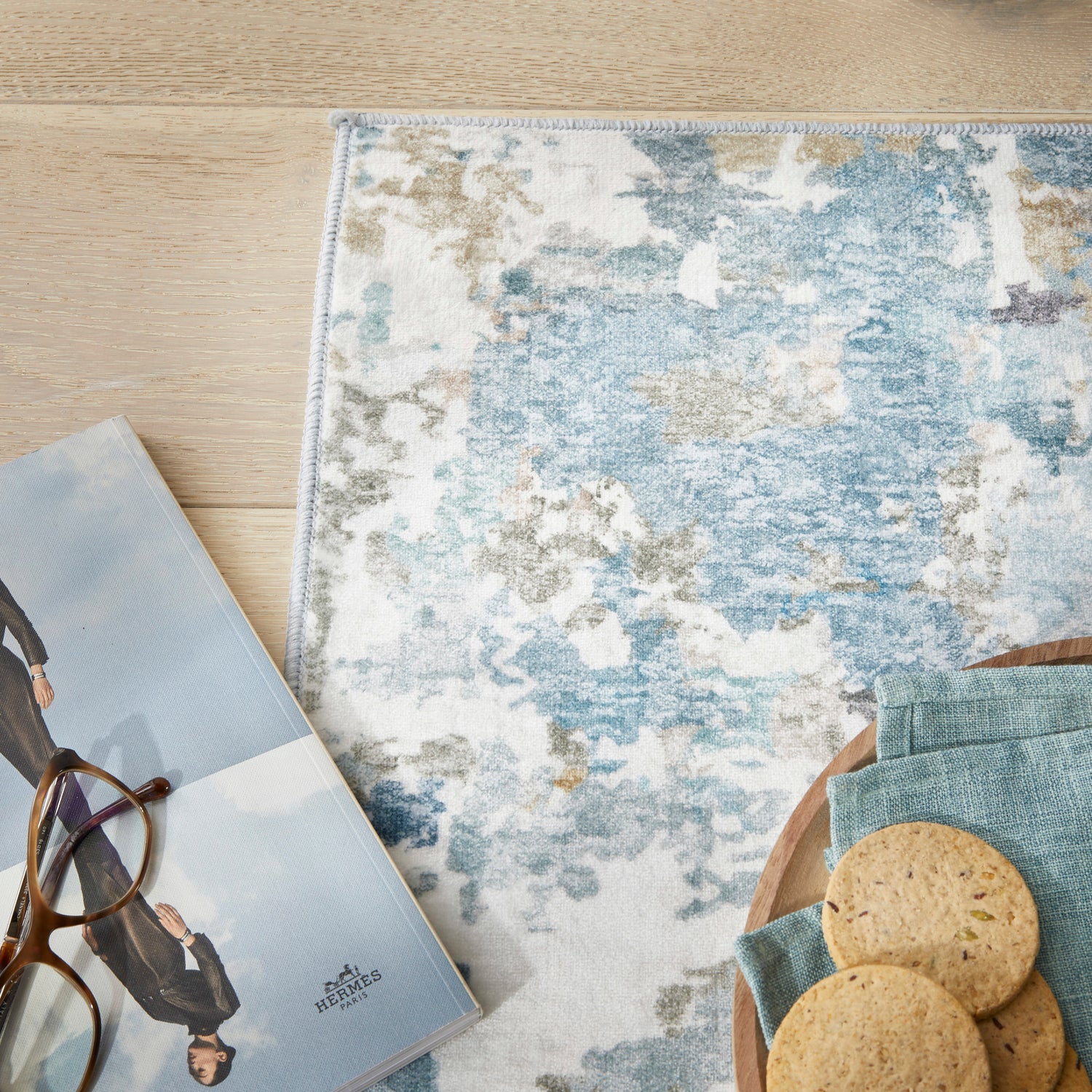 Liberty Washable LIB104 Aqua Rug - Love-Rugs