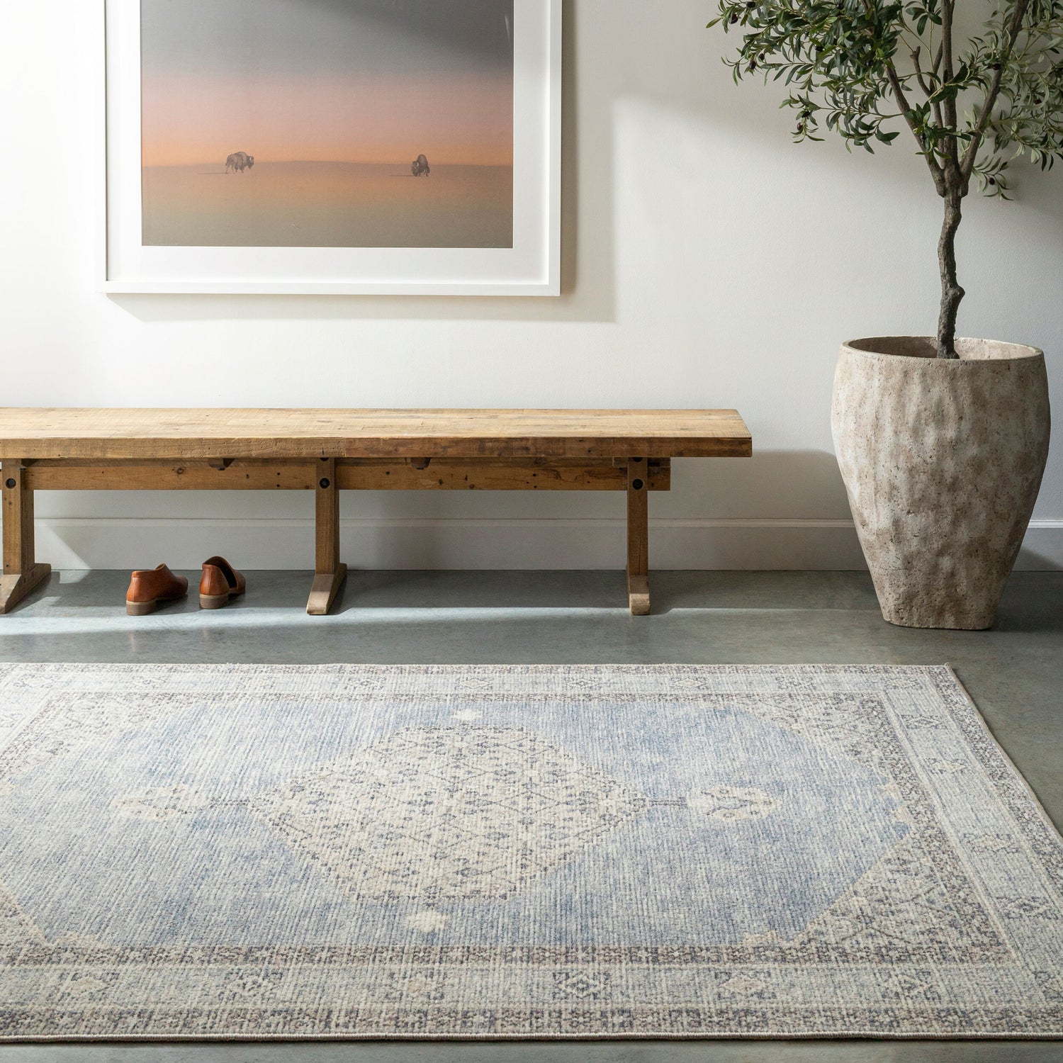Lila Becki Owens x Livabliss Vintage Oriental Boho Denim/Ivory BOLC2303 Rug - Love-Rugs
