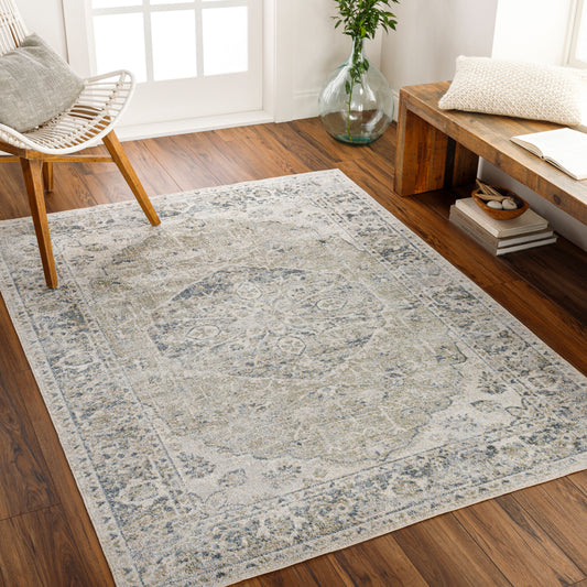 Lillian Machine Washable Traditional Boho Olive/Dark Blue LLL2311 Rug - Love-Rugs alternate image