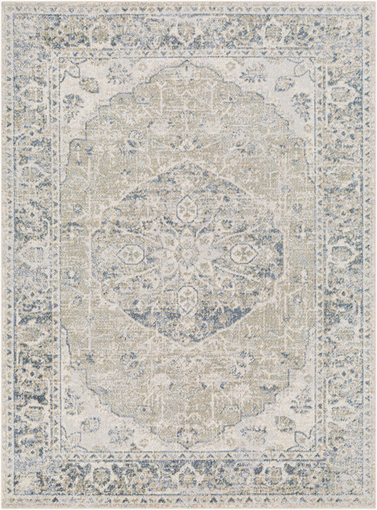 Lillian Machine Washable Traditional Boho Olive/Dark Blue LLL2311 Rug - Love-Rugs