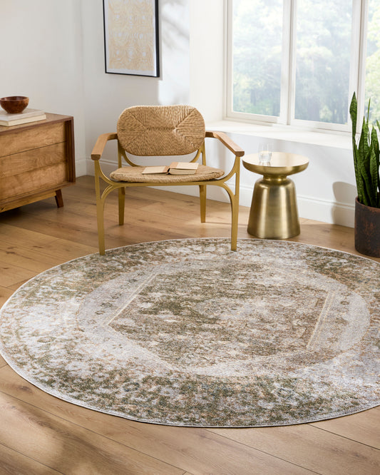 Lillian Machine Washable Vintage LLL2308 Round Rug - Love-Rugs alternate image
