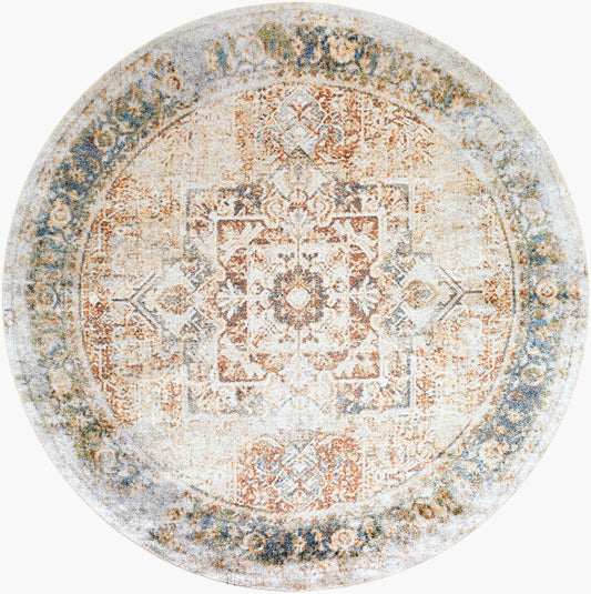 Lillian Machine Washable Vintage LLL2317 Round Rug - Love-Rugs