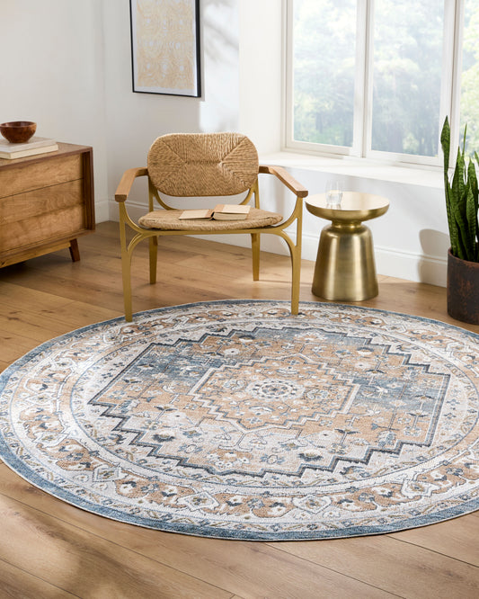 Lillian Machine Washable Vintage LLL2323 Round Rug - Love-Rugs alternate image