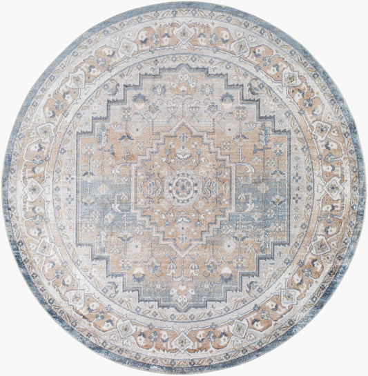 Lillian Machine Washable Vintage LLL2323 Round Rug - Love-Rugs