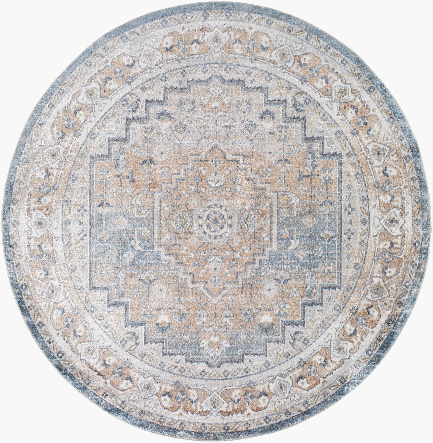 Lillian Machine Washable Vintage LLL2323 Round Rug - Love-Rugs