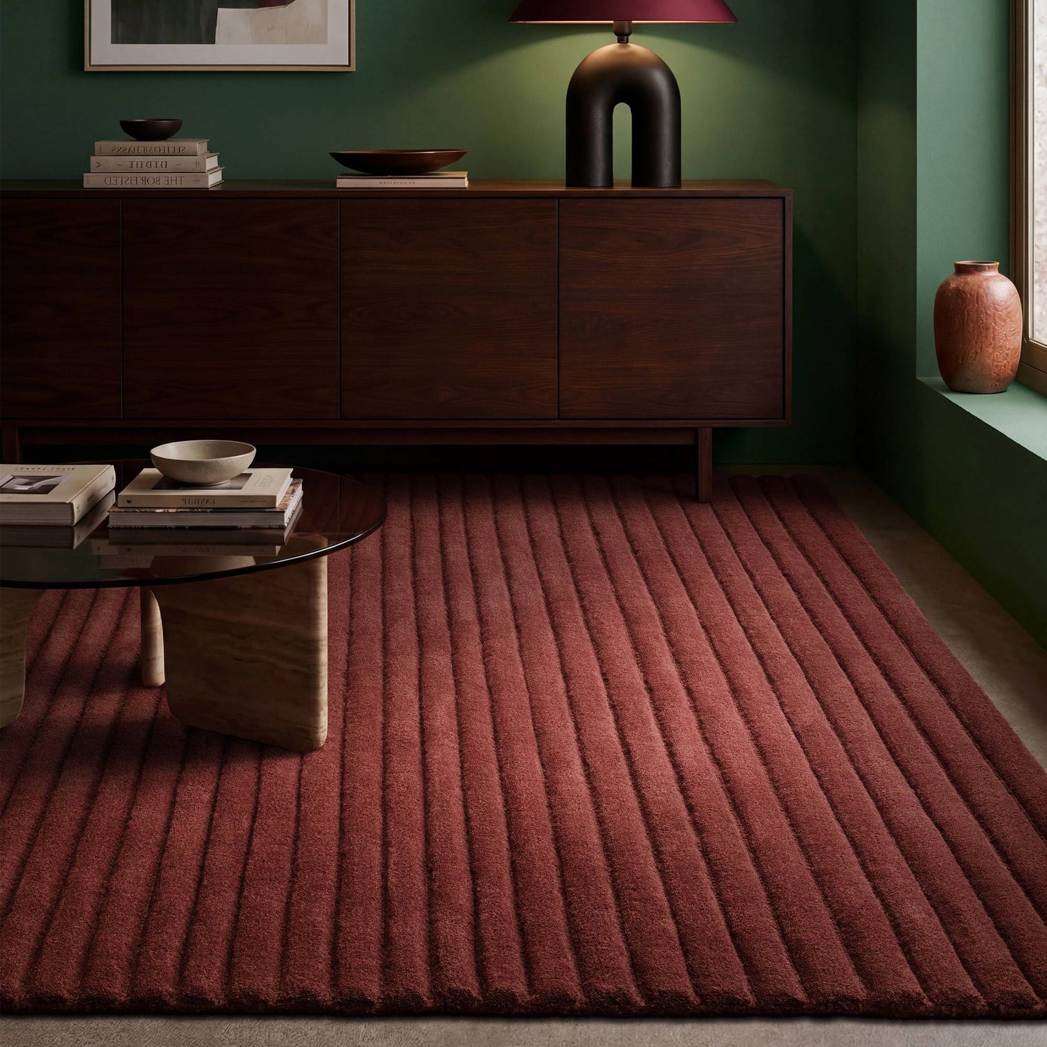 Linie Burgundy Rug - Love-Rugs