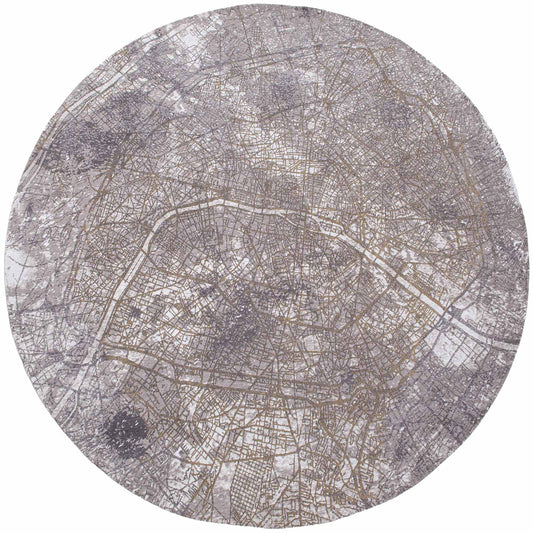 Louis De Poortere Cities Paris Space Trip 9322 Round Rug - Love-Rugs