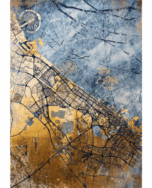 Louis De Poortere Cities Dubai Gold Sea 9698 Rug - Love-Rugs