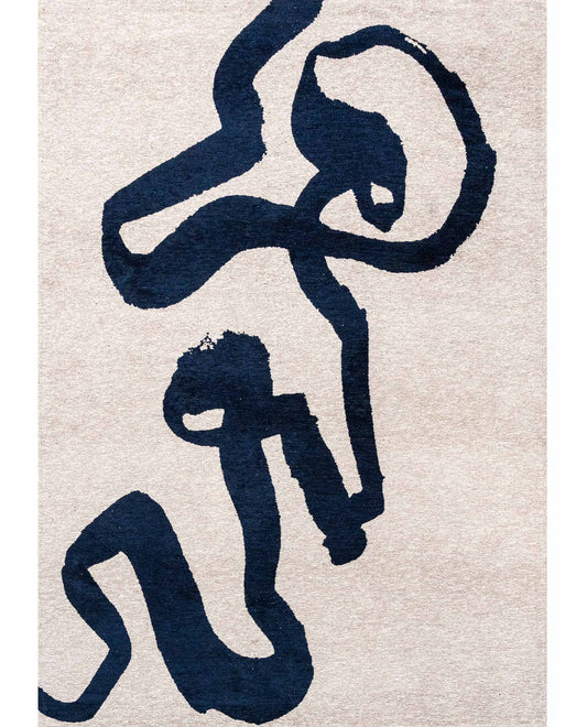 Louis De Poortere Craft Ribbon Sea Ink 9849 Rug - Love-Rugs