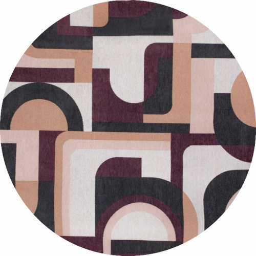 Louis De Poortere Nuance Module 9209 Pink Rohe Round Rug - Love-Rugs