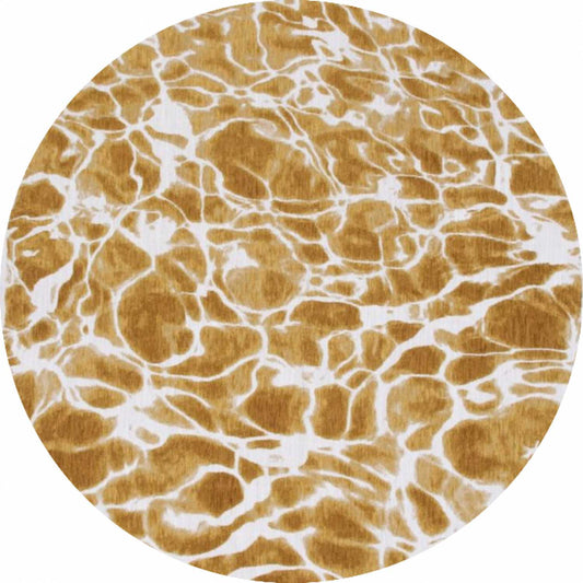 Louis De Poortere Meditation Swim Saffron 9349 Round Rug - Love-Rugs