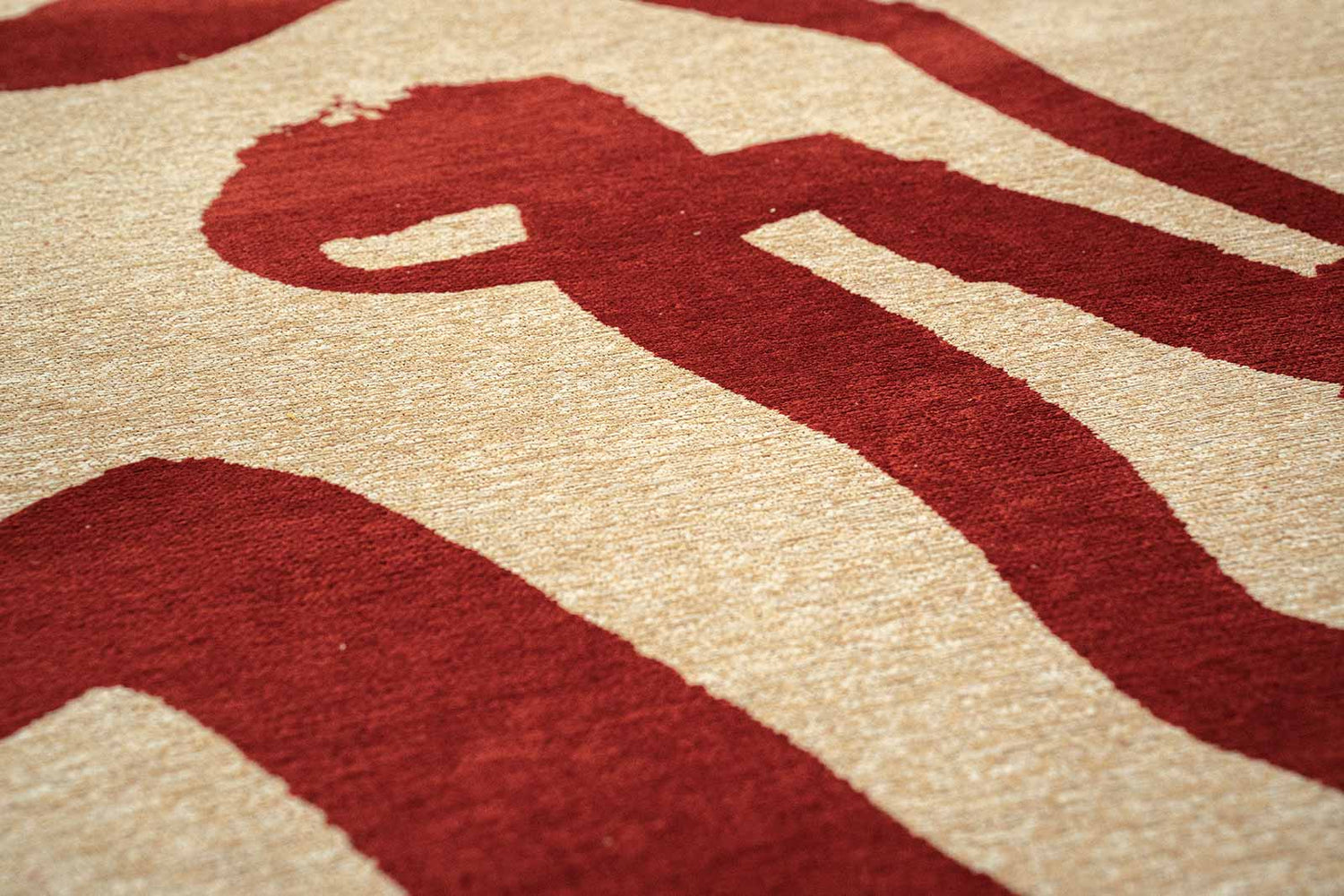 Louis De Poortere Craft Ribbon Imperial Red 9847 Peanut Rug - Love-Rugs
