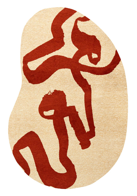 Louis De Poortere Craft Ribbon Imperial Red 9847 Peanut Rug - Love-Rugs